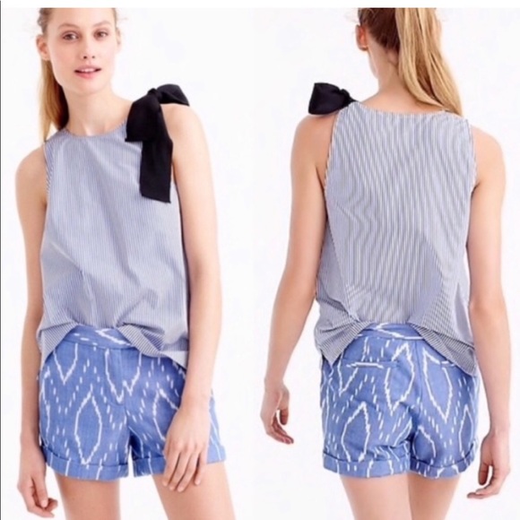 J.Crew Cotton 4" Ikat Print Shorts - Picture 1 of 5